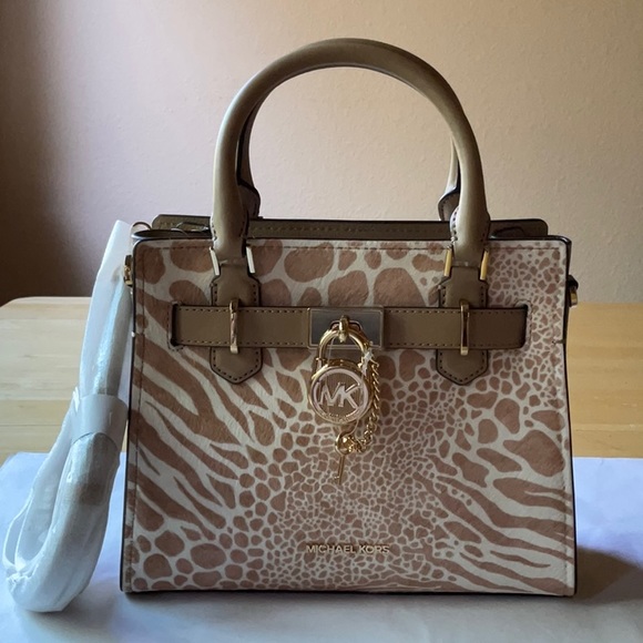 🦒 MICHAEL KORS ANIMAL PRINT  HAMILTON BAG 🦒 NWT 🦒 - Picture 8 of 16